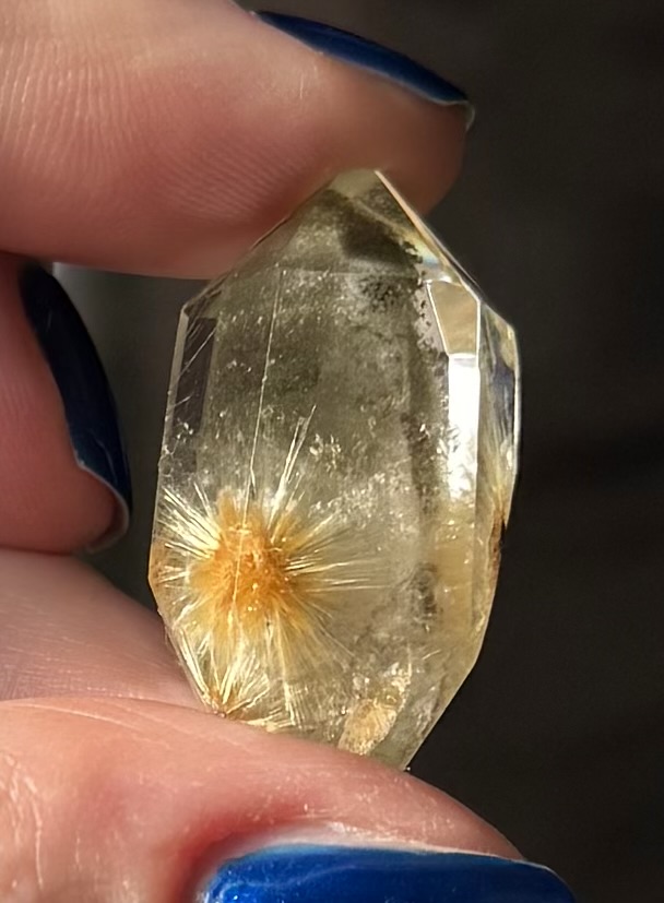 Golden Rutile "Flowers" in Gardenquartz fra Brasil - Bilde 2