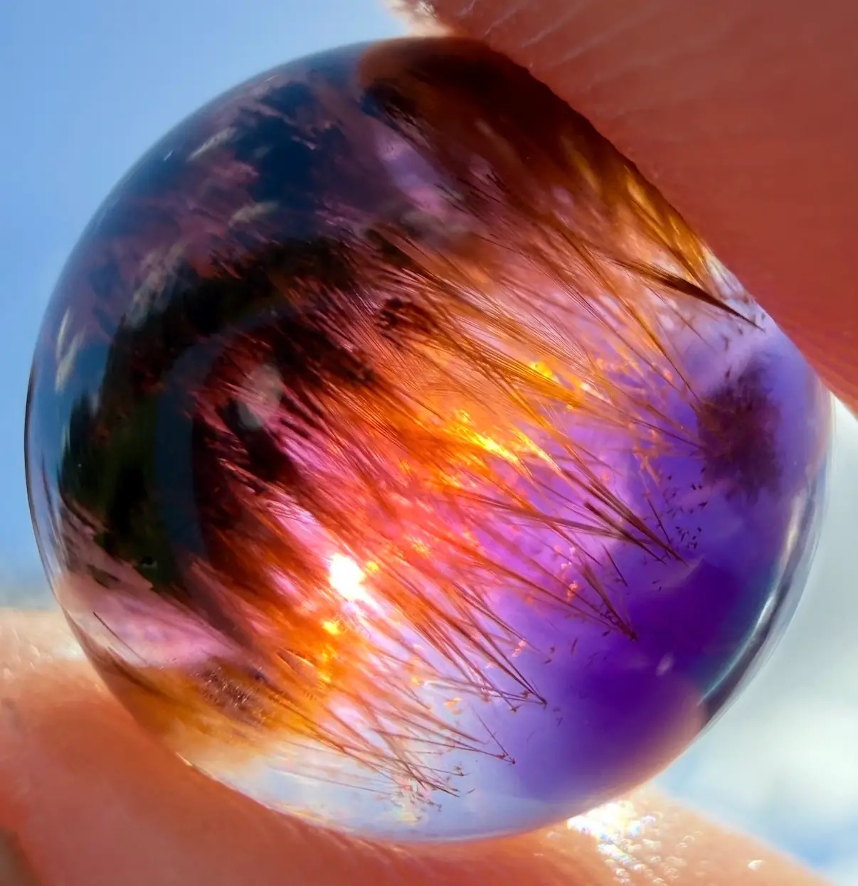 Golden Rutile Ametyst Kule Fra Brasil