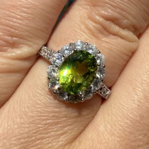 Olivin Ring m/Zirkoner