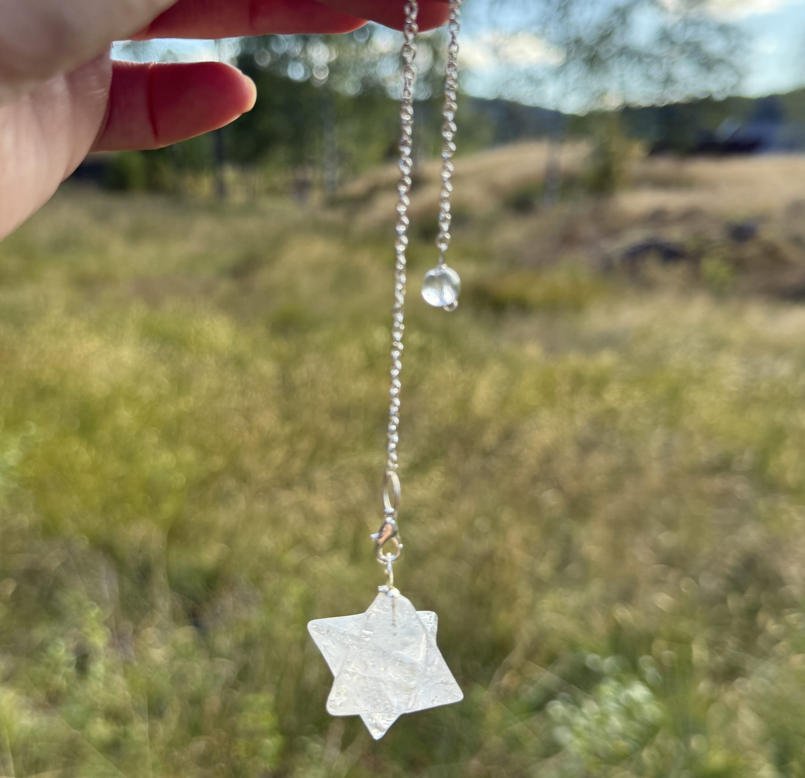 Merkaba Pendel i Bergkrystall