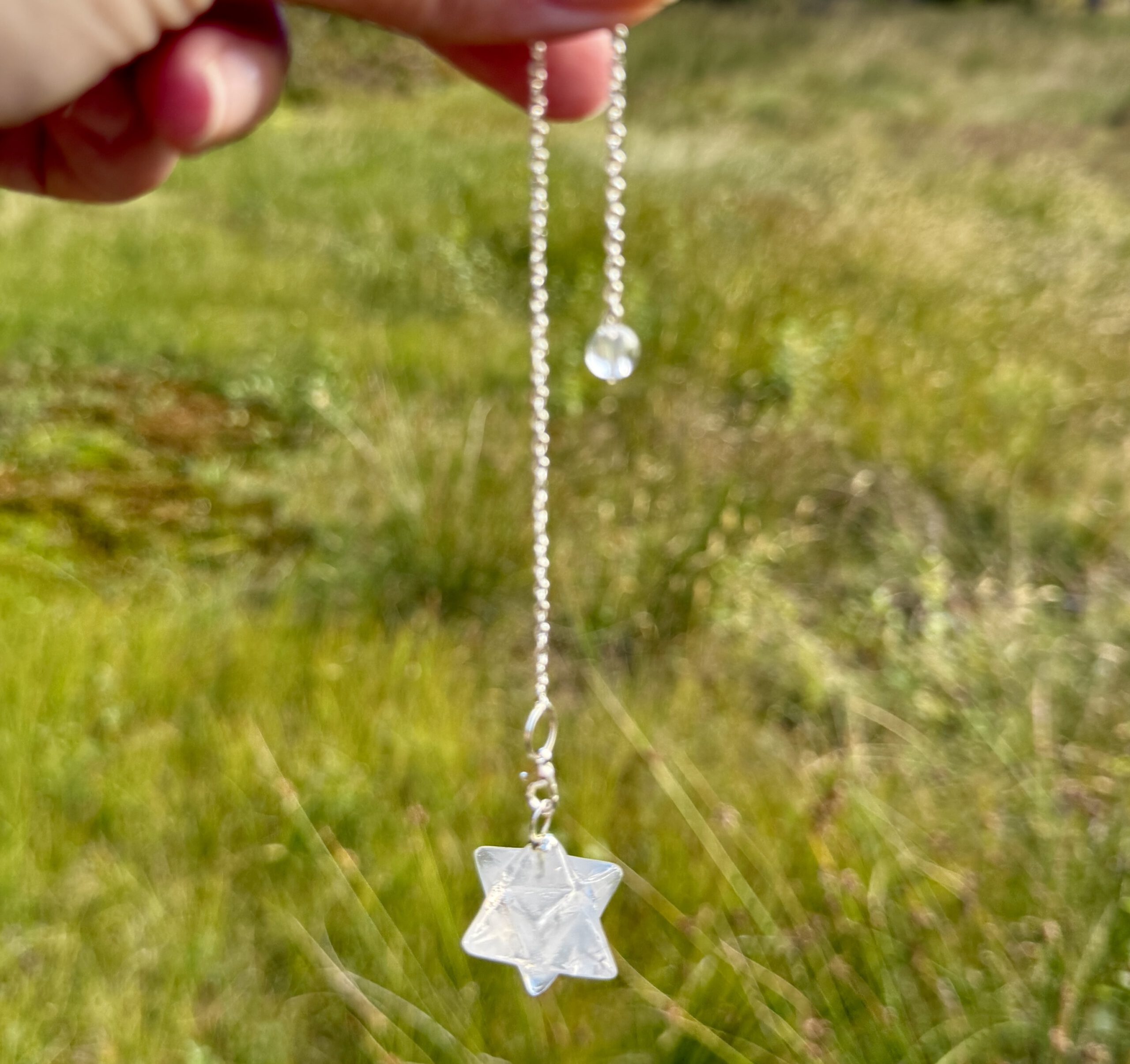 Merkaba Pendel i Bergkrystall