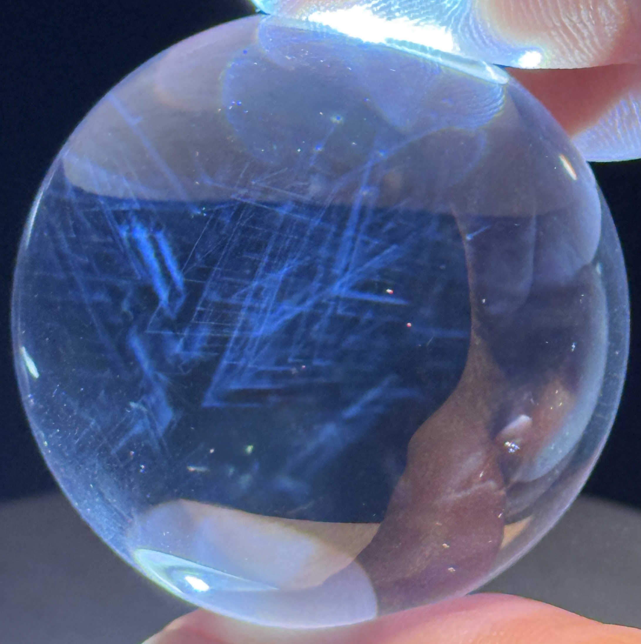 Blue Needle/ Blue Feather Quartz Kule