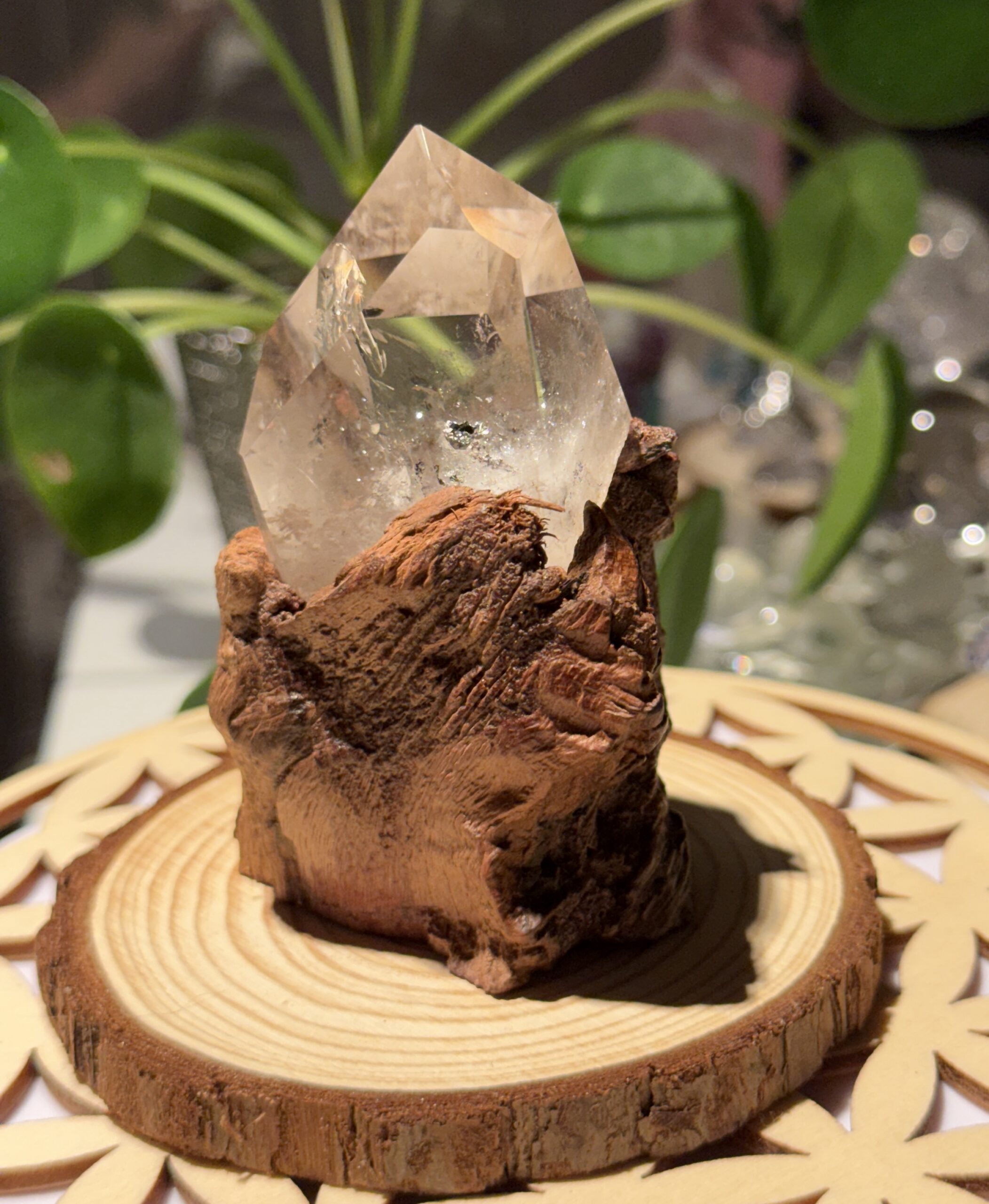 Gardenquartz på Fersken Tre base