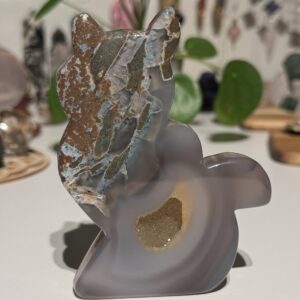 Agat Katt m/Druzy Geode